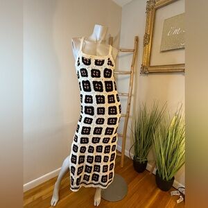 Muche & Muchette Julie Crochet Maxi Dress One Size Criss Cross Back NWT